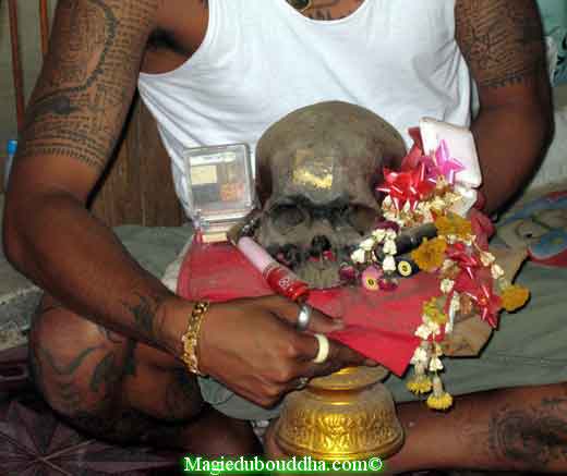 Thailand black magic skull mae hong prai.