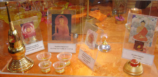 Reliques du Bouddha sakyamouni.