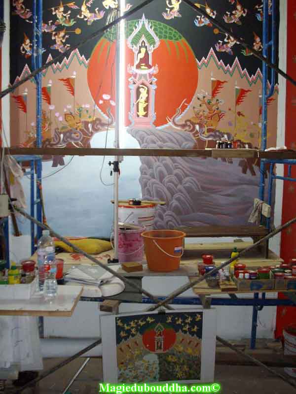 fresques de temple thai