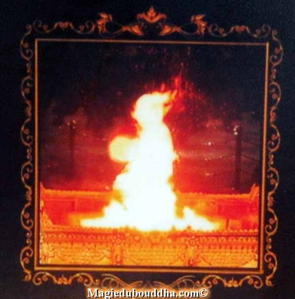 Bouddha dans le feu.